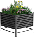 Galvanized Raised Garden Bed with Legs48×48×37in Large Metal Elevated Raised Planter Box Raised Garden Bed1200lb Capacity with Drainage Holes for Vegetables Lawn Green Flowers Fruits Terrace
