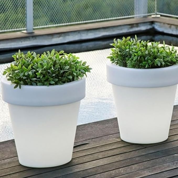 Solars Flower Pots Light Weatherproofed Outdoor Planter Lamp for Backyard Garden Parties Ambiances Solars LED Planter for Plant