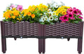 Plastic Raised Garden Bed Set of 2 Planter Grow Boxes 14.5 H with Legs Garden Growing Beds for Indoor &amp Outdoor Vegetable Fruit Flower Herb