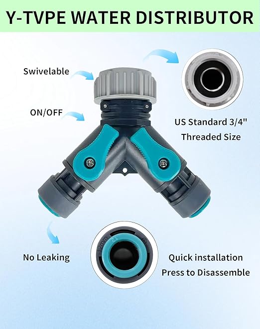 Drip Irrigation System 360 Degree Adjustable Garden Sprinkler High Output Mist Spray Nozzle for Potted Plants Easy Connect &amp Rotating Head Customizable Water Flow (165FT+32spray nozzles)