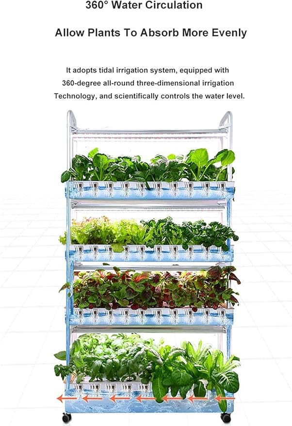 Hydroponics TowerGarden Hydroponic Growing System48/64 /90/120 Planting Spaces PVC Vegetables Hydroponic Grow KitIndoor Gardening Systemfor s Fruits and Vegetables (64hole)