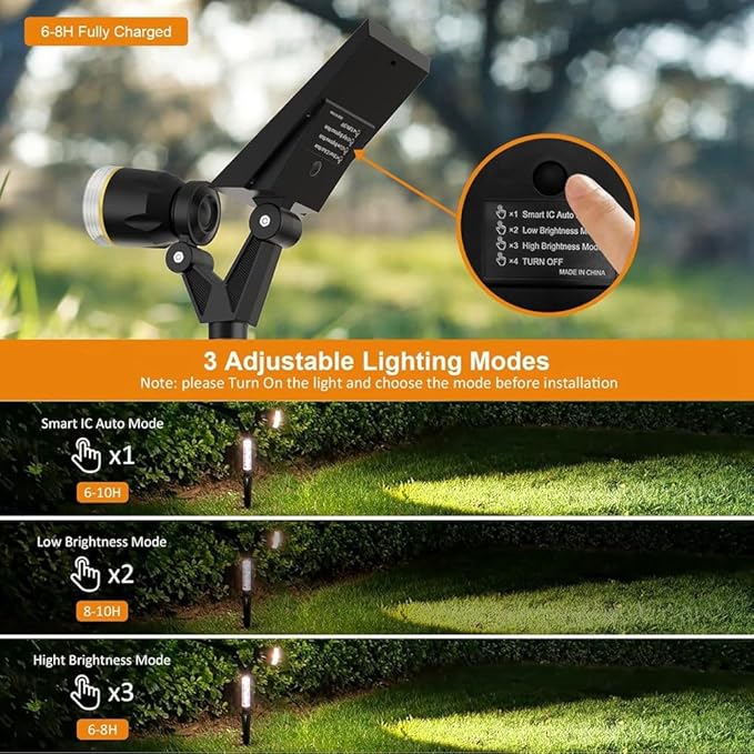 Solar Spot Lights Outdoor WaterproofSolar Spot Lights Landscape Lighting for OutsideSolar Spotlights Wall Lights2Pack