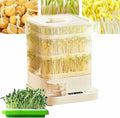 Automatic Sprouter Bean Growing Machine 3 Layers Home Smart Bean Sprout Machine with 1.5L Water Tank 360° Automatic Spray LED Display Time Four Season