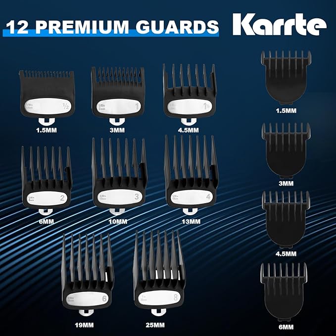 Karrte Professional Hair Clippers and Trimmer Kit for Men Barber Clipper Set Cordless Hair Cutting Beard Trimmer Grooming Haircut Kit
