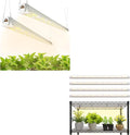 FREELICHT 6 Pack LED Grow Light 4FT (4 x 2FT) Grow Lights for Indoor Plants Sunlike Full Spectrum 40W+120W(4 x 30W) Linkable T8 Grow Light Strips for Greenhouse Plant Shelf Succulent Seeding