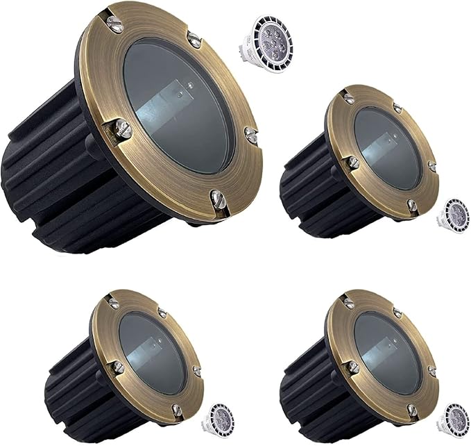 LED Low Voltage Landscape Lighting Well Lights 112 173174 (173 Bulb Included 4 Pack)