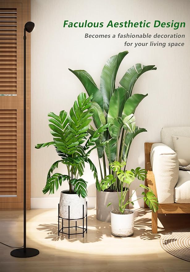 Standing Grow Light with Timer 4/8/12H 20W Full Spectrum Vertical Grow Lights for Indoor Plant Growing Wide Coverage 5.24FT to 6.88FT Height Adjustable Ideal for Large Tall Plants