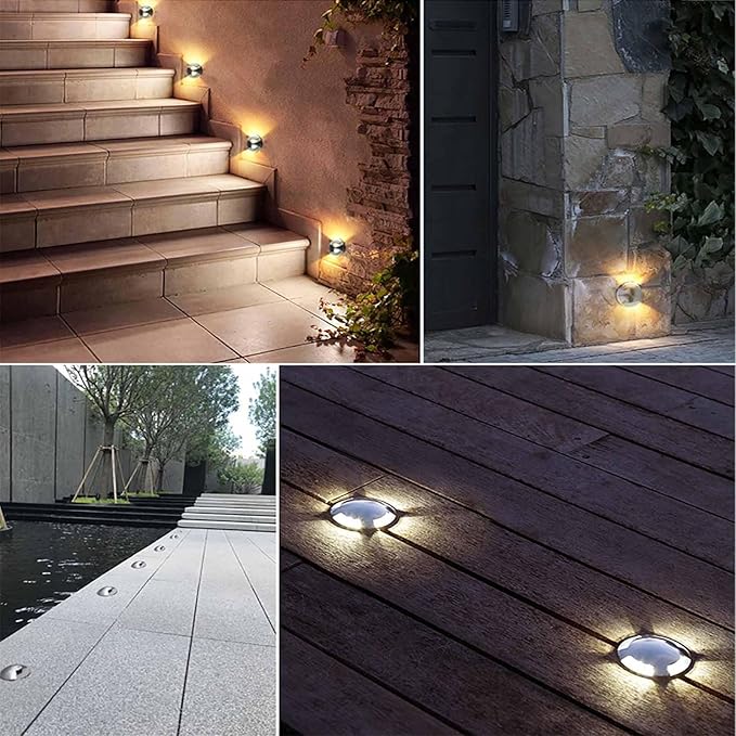 Outdoor Landscape Lamp - LED Buried Lights Recessed LED Spotlight One/Two/Four Side Decorate Lighting Wall Light IP67 Waterproof Garden Decoration Ground Light1w- Red-52MM-B