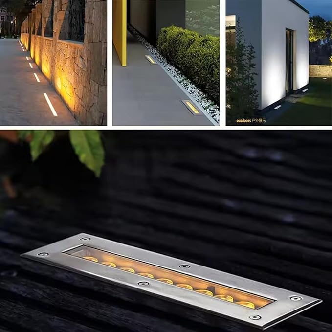 Ground Landscape Lights - AC85-265V Outdoor Underground Lamp IP66 Waterproof Outdoor Recessed Spot Light For Garden Pathway Patio Walkway Deck Step Landscape Lamp(Warm white12WAC85265V)