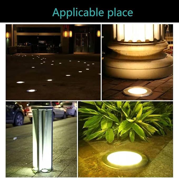 Outdoor LED Spotlight - Ground Projector Lights IP67 Waterproof Outdoor LED Recessed Spotlight Buried Garden Light LED Recessed Ground Spotlights For Garden Tree Landscape Lighting(Warm White9w(2