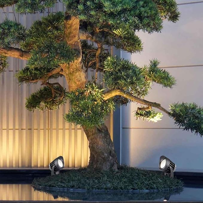 Long Range LED Floodlights - Beam Spotlight COB Round Tree Lights IP66 Waterproof Adjustable Angle for Wall Advertising Building Signs Lawn Landscape Lamp(White10W)