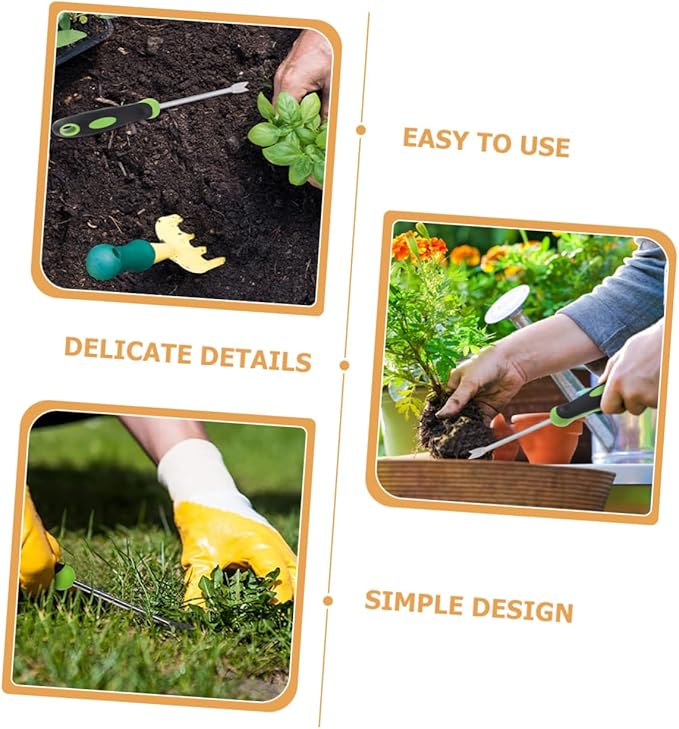 4pcs Weed Puller Tool for Garden Ergonomic Plant Removal Shovel Lightweight Manual Weeding Fork for Easy Digging and Transplanting for Lawn and Landscaping Projects