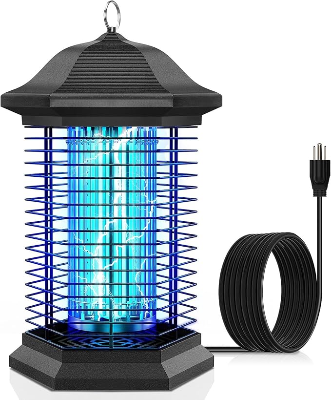 Bug Zapper Outdoor Indoor 18W Power &amp 4400V Instant Grid Mosquito Repellent Insect Control Efficiency Increased 100% 1/2 Acre Coverage Fly Trap for Patio Backyard Home