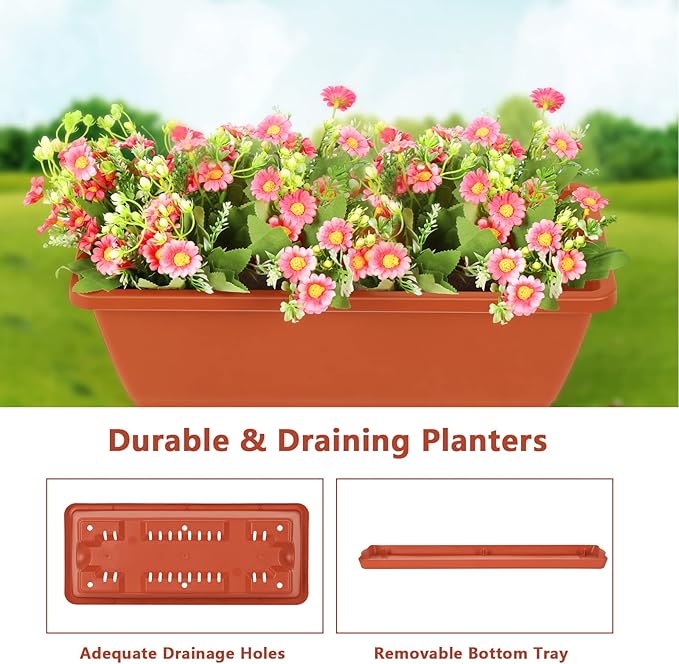 OYEAL Raised Garden Bed 4 Tier Vertical Garden Planter Indoor Outdoor Herb Planter with Legs Elevated Garden Planters for Flowers Vegetables Plants Brick Red