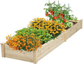Incbruce 95x24x10 inch Wooden Elevated Raised Garden Bed Planter Elevated Planting Bed Boxes Kit for Vegetable Flower Patio Outdoor Natural