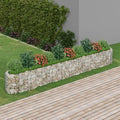 YAFF Galvanized Iron Gabion Raised Bed for Gardening 157.5 x 19.7 x 19.7 Inches Silver