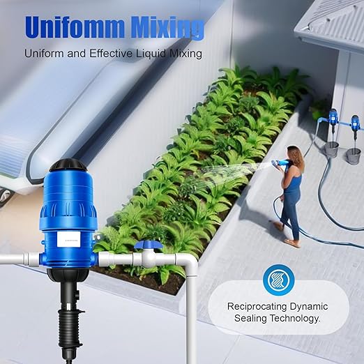 0.4%~4% Fertilizer Injector for Drip Irrigation 5.28~660.43 Gal/H Adjustable Fertilizer Injector Water Powered Liquid Dispenser for Livestock Industry Garden