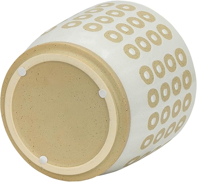 Generic 8 Circles Planter W Saucer White