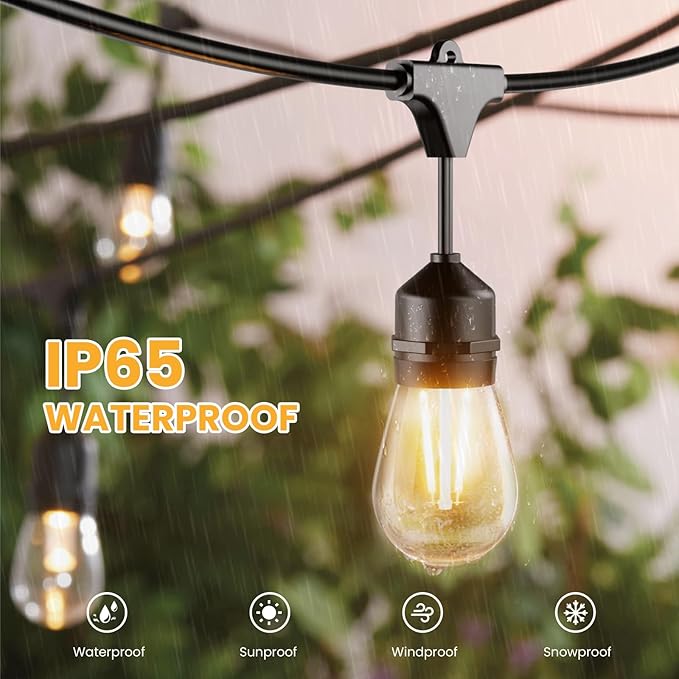 Svater Landscape Lighting Outdoor 8 Pack with 144 FT Outdoor String Lights 2W for Outside Patio Backyard