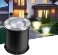 LED Landscape Lights - Outdoor Buried Spotlight Adjustable 15° Angle IP67 Waterproof Stainless Steel Recessed Ground Illumination for Patio and Driveway