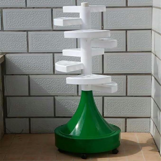Hydroponic Tower Aquaponic Culture Rotating Tower for Interiors and Exteriors Garden 72 Pods Vertical Hydroponic Irrigation Herbs Fruits Tower