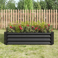 Heavy-Duty Galvanized Steel Raised Garden Bed for Outdoor Vegetable Herb and Flower Planting – Rust-Resistant &amp Durable (Black with 4x2x1ft)