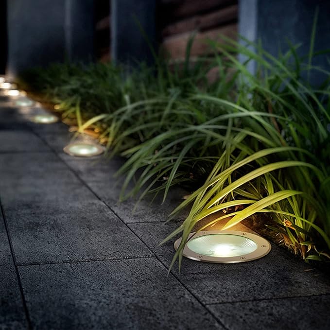LED COB Underground Path Light Round Landscape In-ground Lights IP65 Waterproof Spotlight for Yard Garden Driveway Deck Porch Pathway