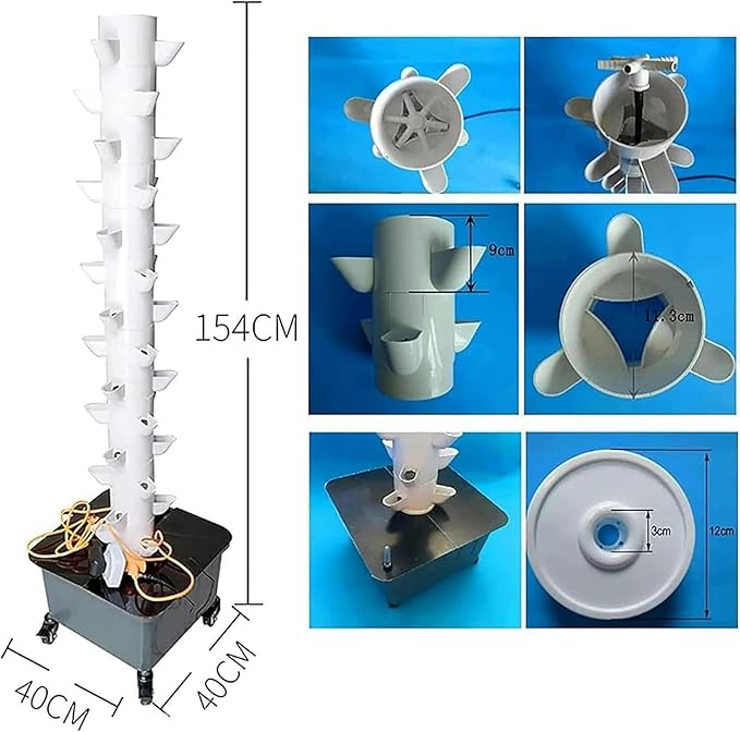 Hydroponic Hydroponic Culture Kits of 45 Inner Cultivation Holes Vertical Cultivation Hydroponic Planting Equipment for Herbs Frut