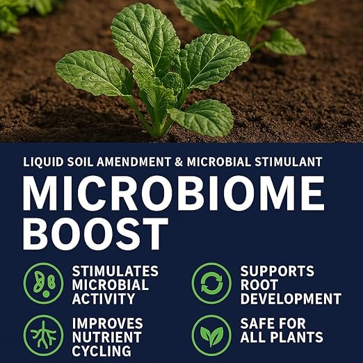 Microbiome Boost Soil Amendment – Natural Microbial Catalyst for Root Growth Plant Health Nutrient Uptake and Soil Vitality | Organic Gardening Lawn Care Trees Raised Beds Flowers Vegetables
