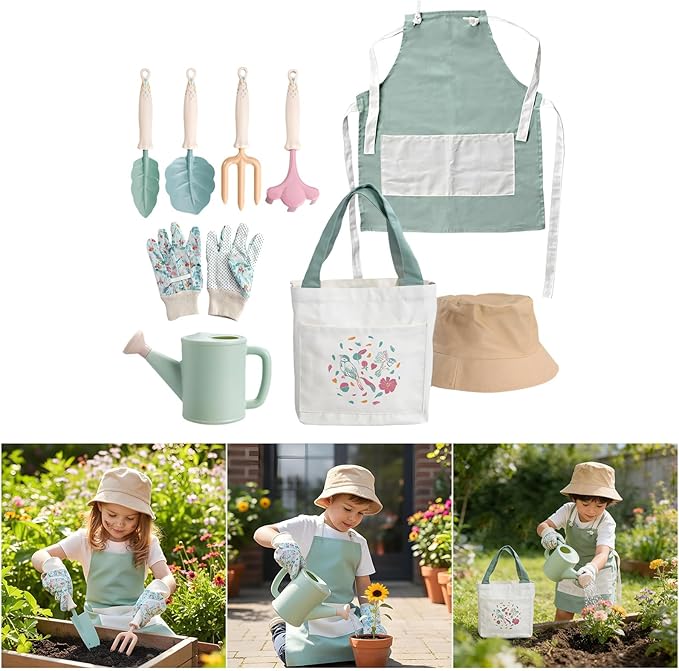 Colorful 9pcs Garden Tools Set with Lightweight Design for Backyard or Classroom Projects Colorful ' S Gardening Set
