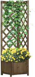 Wooden Corner Raised Garden Bed with Trellis - Vertical Planter for Climbing Vines Flowers &amp Herbs (57 High)