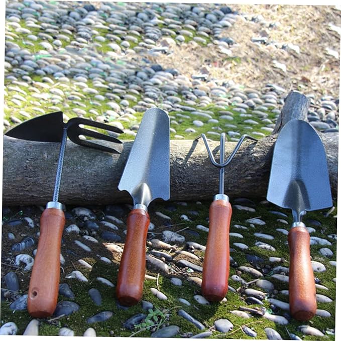 Totority 4pcs Mini Iron Garden Tool Set Thicken Shovel and Spade for Planting Cultivating and Weeding Your Garden for Gardening