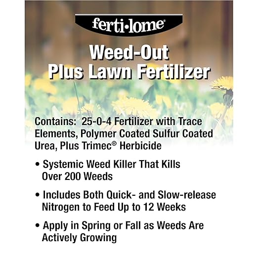 Fertilome (10923) Weed-Out Plus Lawn Fertilizer 25-0-4 (40 lbs.)