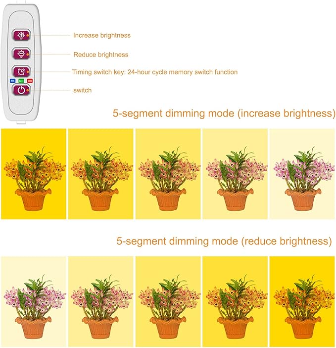 Yosoo LED Plant Grow Light 4 Head Design Full Spectrum Plant Lamp with Timer for Indoor Plants and Vegetables (1)