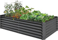 6x3x1.5ft Galvanized Raised Garden Bed Outdoor Planter GBoxes Large Metal Planter Box for Gardening Vegetables Fruits Flowers Dark Gray