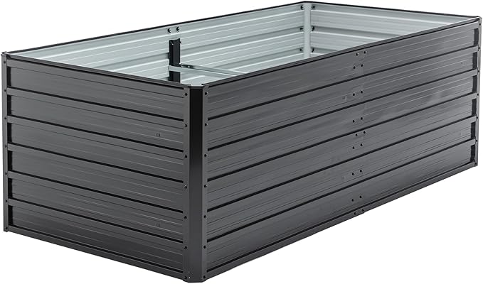 Galvanized Raised Garden Bed Kit Outdoor 6X3X2FT Metal Planter Boxes Set Large Rectangle Planters Garden Vegetable &amp Flower Beds for Herbs Fruits Planting Backyard Patio