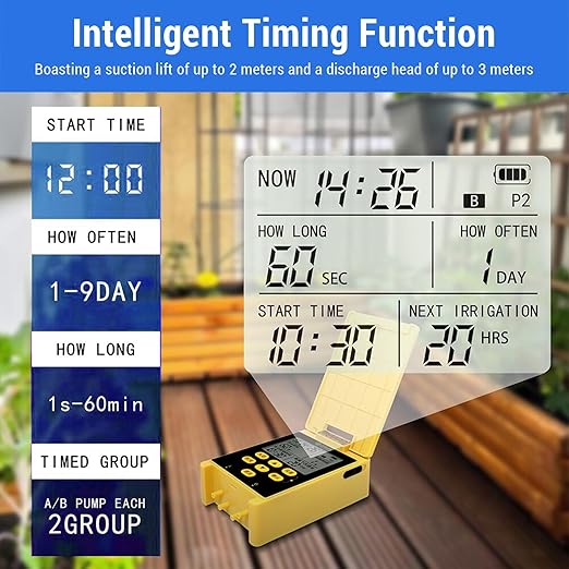 Professional Automatic Drip Irrigation Kits Solar Dual Pump Garden Plant Watering System Indoor Outdoor Watering Device Intelligent Timing Rainwater Sensing Drip Irrigation