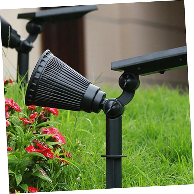 2Pcs Solar Spotlights RGB Landscape Lighting with LEDs Solar Powered Outdoor Lamp for Pathways Gardens and Patios Easy Installation No Wiring Required