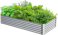 6X3X1.5Ft Galvanized Raised Garden Bed Outdoor Planter Garden Boxes Large Metal Planter Box for Growing Vegetables Fruits &amp Flowers