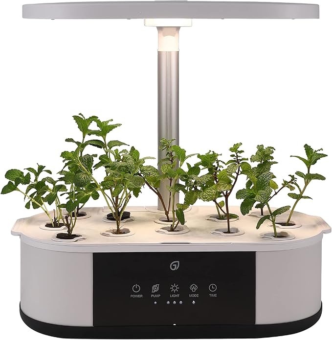 Litake 12 Pods Hydroponics Growing System Indoor Garden with 3 Planting Modes Up to 16 120 LED Light Fixed Hook Timer Silent Pump System for Home Kitchen Gardening GS1 Mini