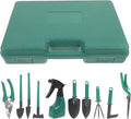 10pcs Portable Garden Tool Set with Metal Shovel Rake and Shears for Outdoor Planting and Flower Gardening Includes Carrying Case for Lawn and Garden Care
