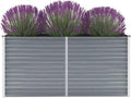 Galvanized Steel Raised Garden Bed - Deep Planter for Plants Vegetables Herbs and Flowers - Weather-Resistant Easy Assembly Gray 160 x 40 x 77 cm