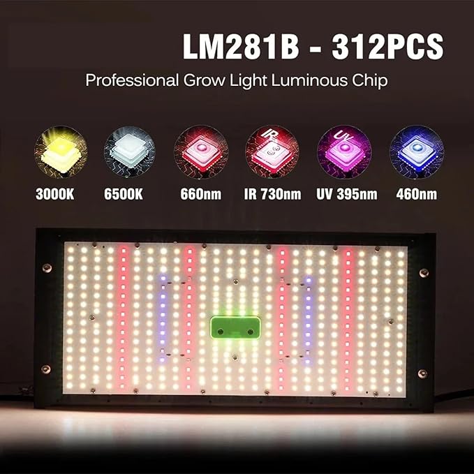 LED Grow Lights for Seed Starting Vegetables Bloom 50/240 Watt Dimmable Plant Light Dimming Grow Lights for Indoor Plants Full Spectrum in 4x2/3x3 Grow Tent50W