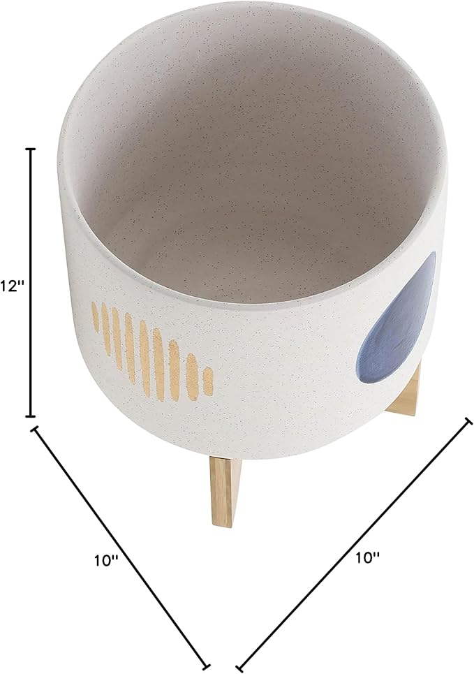 10 Funky Planter W Stand White