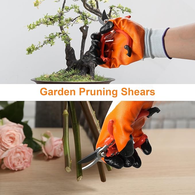 6Pcs Pruning Shears Set with Bypass Pruning Shears Garden Scissors Pruning SnipsSawGlovesStorage BagHandheld Garden Shears Set for Plant
