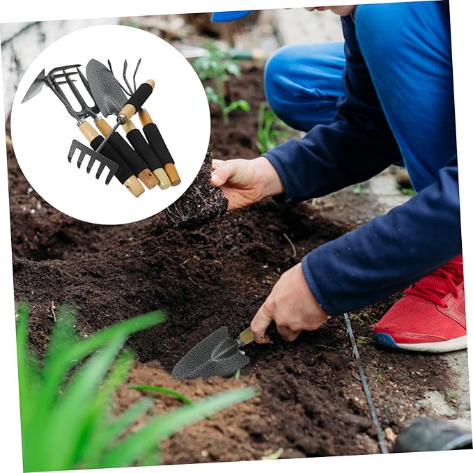 Leaf Scoops Hand Rakes Plant Shovel Gardening Tool Set 5pcs Garden Hand Tools for Planting Weeding Trimming