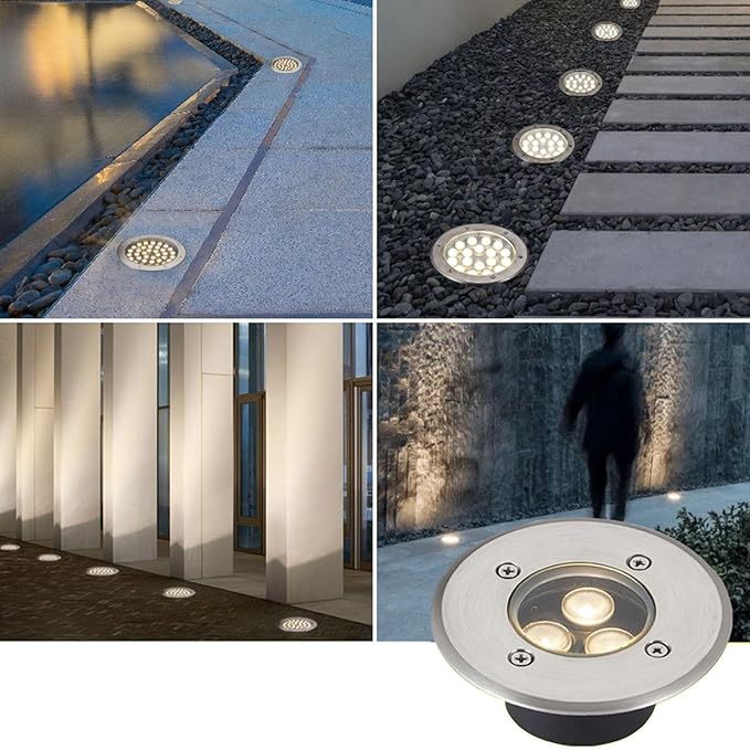 Ultra-Thin Outdoor Recessed Landscape Lights - 3W Waterproof Spotlight for Garden and Lawn - RGB Floor Light IP65 (Blue C)