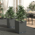 Planter Box Flower Beds for Planting Vegetable Herb and Gardening - Large Outdoor Plant Pot - 2 pcs Black Polypropylene 11.8x11.8x14.6