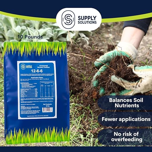 Supply Solutions 12-6-6 Ornamental Booster Fertilizer - Plant Food Topdress on Foliage Nurseries and Landscapes - Controlled Release NPK Plant Fertilizer with Macro and Micro Nutrients (10lbs)