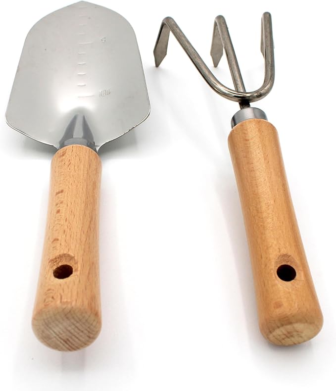 Personalized Garden Tool Set – Custom Engraved Garden Shovel &amp Trowel with Wooden Handle – Gardening Gifts Mom Dad – Mother’s Day Father’s Day Birthday Gift